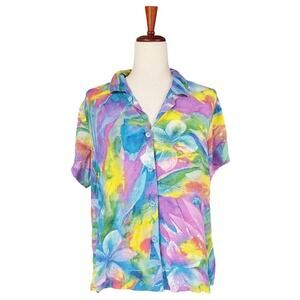 JAMS WORLD 2014 Limited Edition 50 Years Tiare Pastel Rainbow Shirt W624 Size L
